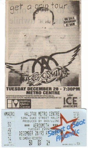 Concert poster from Aerosmith - Halifax Metro Centre, Halifax, NS, Canada - Dec 28, 1993