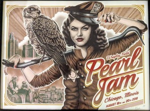 Concert poster from Pearl Jam - Wrigley Field, Chicago, IL, USA - Aug 18, 2018