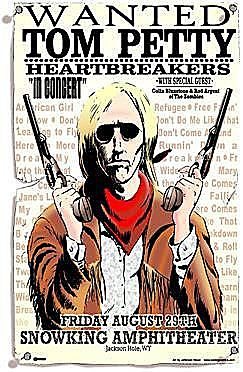 Concert poster from Tom Petty and The Heartbreakers - Snow King Sports and Events Center, Jackson, WI, USA - Aug 29, 2003