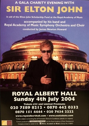 Concert poster from Elton John - Royal Albert Hall, London, England - Jul 4, 2004