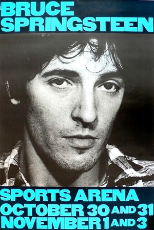 Concert poster from Bruce Springsteen - Los Angeles Memorial Sports Arena, Los Angeles, CA, USA - Oct 30, 1980