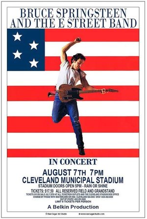 Concert poster from Bruce Springsteen - Cleveland Stadium, Cleveland, OH, USA - Aug 7, 1985