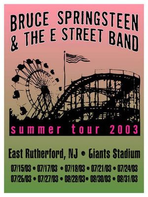 Concert poster from Bruce Springsteen - Giants Stadium, East Rutherford, NJ, USA - Aug 31, 2003