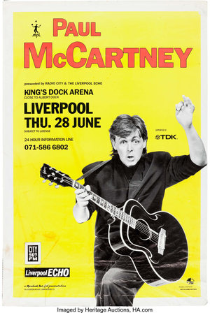 Concert poster from Paul McCartney - King's Dock, Liverpool, England - Jun 28, 1990