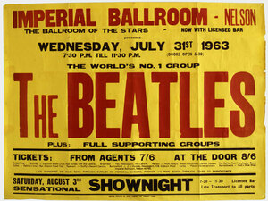 Concert poster from The Beatles - Imperial Ballroom, Nelson, England - 31. Jul 1963