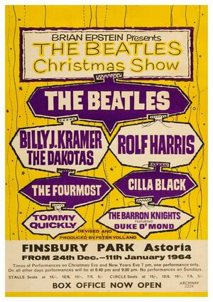 Concert poster from The Beatles - Finsbury Park Astoria, London, England - 24. Dec 1963