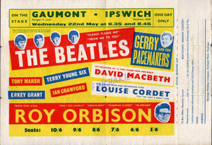 Concert poster from Roy Orbison - Gaumont Theatre, Ipswich, England - 22. May 1963
