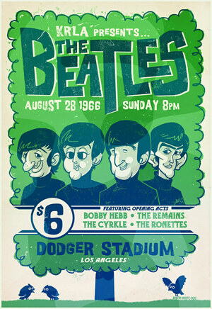 Concert poster from The Beatles - Dodger Stadium, Los Angeles, CA, USA - 28. Aug 1966