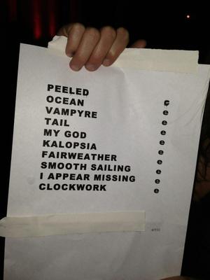 Setlist photo from Queens of the Stone Age - Brooklyn Masonic Temple, Brooklyn, NY, USA - Jun 7, 2013