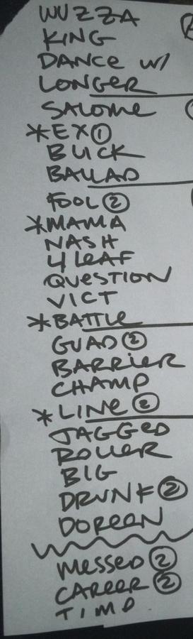 Setlist photo from Old 97's - Cat's Cradle, Carrboro, NC, USA - Oct 8, 2014