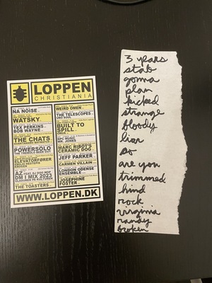 Setlist photo from Built to Spill - Loppen, Copenhagen, Denmark - Jun 16, 2023